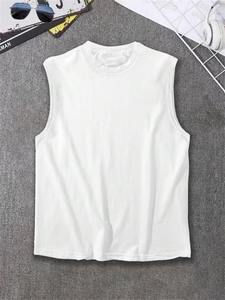 OEM Service Moisture Wicking <b>Running</b> <b>Singlets</b> Sleeveless Sports Gym Men's Tank Tops Casual Solid Knitted Muscle Shirts - Product Image 4