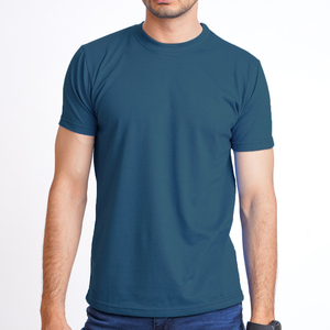 เสื้อยืดแขนสั้นผู้ชายสีพื้น ผ้าฝ้าย 100% ผลิตจากโรงงานโดยตรง แห้งเร็ว ระบายอากาศดี สีและโลโก้สั่งทำได้ - Product Image 1