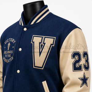 Veste universitaire personnalisée pour homme, veste en laine bleue, veste de baseball avec patch brodé, fabricant de vestes bomber - Product Image 5