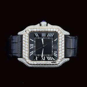 Best Selling Half Iced Luxurious Hip Hop Moissanite Diamond Square Case Shaped With Unique Featuring <b>Man's</b> Trendy <b>Wrist</b> <b>Watch</b> - Product Image 1