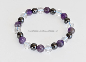 Bracelets Chakra en Cristal de 8 mm en Sodalite, Angelite et Calcédoine, Perles Élégantes Feng Shui, Vente en Gros - Product Image 3