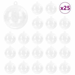 Juego de 25 Adornos Navideños, Bolas de Plástico Transparente de 3.94 Pulgadas y Adornos para Árbol - Product Image 2