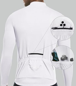 เสื้อเจอร์ซีย์จักรยานเสือภูเขาสีขาว แขนยาว ระบายอากาศ แห้งเร็ว แบบสั่งทำพิเศษ ซิป ¼  สำหรับกีฬาปั่นจักรยาน - Product Image 2