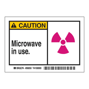 Étiquettes de sécurité autocollantes « Micro-ondes en usage » – Feuilles ovales durables pour laboratoires et bureaux - Product Image 2