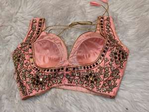 Blusa Corta de Novia Rosa para Mujer, Diseño de Alta Costura, Tejido Satinado 100% Seda, Otoño Invierno, Boda - Product Image 2