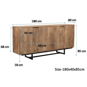Best 2025 Quality Industrial Wooden <b>Sideboard</b> With 4 Wooden Door And With iron Stand <b>Sideboard</b> Handmade Living Room Furniture - Product Image 4