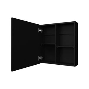 Armadietto da Bagno Nero con 1 Anta e Specchio Incluso - Product Image 4