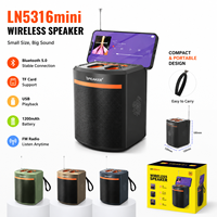 Altavoz Portátil LN-5316MINI con Soporte para Teléfono, Perillas de Precisión, Antena Telescópica, Radio FM, Bajos Potentes, Venta al Por Mayor