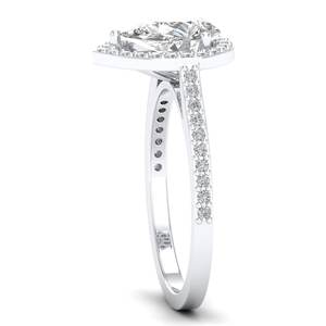 Anillo de compromiso REYES de alta calidad en plata de ley 925 con certificado GRA, joyería fina con corte de pera, moissanita de 2.29 quilates y halo, para ella. - Product Image 3