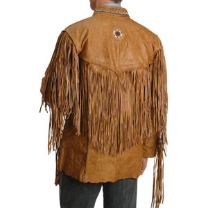 Chaqueta vaquera de gamuza larga para hombre con flecos, personalizada, transpirable y de ajuste holgado - Product Image 2