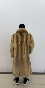 High Quality Wholesale Custom Winter Warm Fluffy <b>Long</b> Fox Fur <b>Jacket</b> <b>Men's</b> Furry Real Gold Fox Fur Coats for <b>Men</b> - Product Image 2