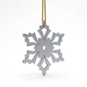 Aluminum Snowflake Hanging Ornament Modern Christmas <b>Tree</b> Decoration Laser <b>Cut</b> <b>Machine</b> Made Holiday Decor - Product Image 3