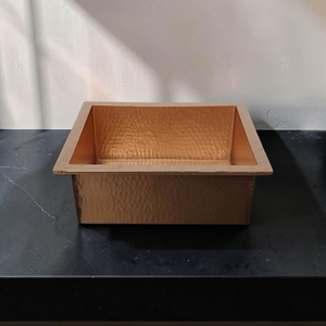Fregadero de Cocina de Cobre Martillado Hecho a Mano, Fregadero de Preparación de Cocina de Cobre Rústico de Lujo de Una Sola Cubeta para Instalar Bajo Encimera - Product Image 3