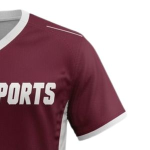 Maillot de lacrosse unisexe bordeaux et blanc en polyester, coupe athlétique, uniforme sportif, tenue de match d'équipe, vêtements de performance - Product Image 4