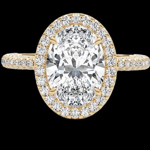 14k <b>Solid</b> Gold VVS Moissanite Engagement Ring Customizable Oval Cut Diamond for Women IGI Certified Fine Rings for Weddings - Product Image 1