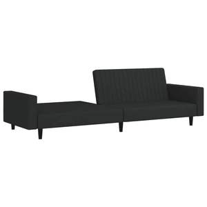 โซฟาเบดกำมะหยี่สีดำ 2 ที่นั่ง วัสดุไม้และพลาสติก โพลีเอสเตอร์ 100% - Product Image 4