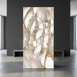 Alex Calacatta Blanc 1600x3200mm Dalle en pierre frittée polie 12mm Aspect marbre pour salle à manger extérieure Sous-sol Escalier de jardin - Product Image 3