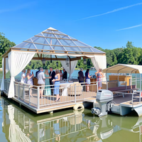 Bateau de fête flottant en aluminium soudé UBI 146, 14x6, moteur essence 150 CV, télécommande à batterie, loisirs