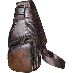Sac messager pour ordinateur portable en cuir véritable, à porter en bandoulière, avec sangle réglable, pour le travail, les voyages, le bureau et l'usage quotidien. - Product Image 1