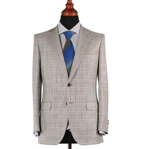 Chaqueta Blazer Deportiva para Hombre, Mezcla de Lino Beige, Tela de Algodón, Solapa con Muescas, Cierre de un Botón, Corte Entallado, Ligera, Informal, para Verano - Product Image 3