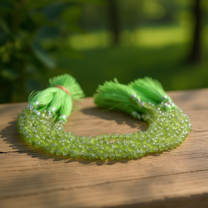 Collar de Moda para Mujer con Peridoto Verde Natural de Jaipuri Gems, Cuentas Facetadas en Forma de Gota de Agua de 4mm, 6mm y 8mm - Product Image 3