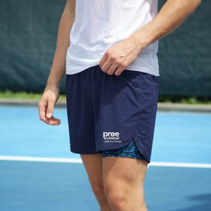 Shorts de sport d'été pour homme, légers, respirants, à taille élastique, en microfibre polyester, séchage rapide, 5 pouces, personnalisés pour le pickleball. - Product Image 1