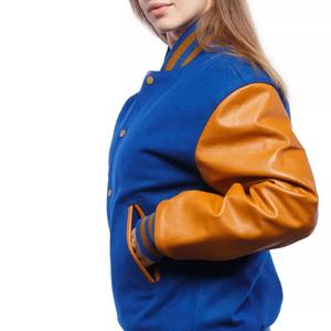 Venta al por mayor estilo de moda personalizada larga Mujer Letterman chaqueta de calidad superior mujeres recortadas Varsity chaquetas con bolsillos delanteros - Product Image 4