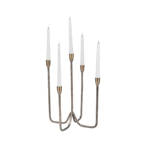 Support de bougie doré très demandé avec base en marbre 32,5 cm, décoration d'intérieur, support en métal - Product Image 1