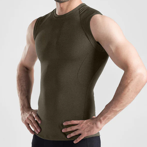 Custom Logo <b>Men</b>’s Sleeveless Fitness <b>Shirt</b> Breathable Gym Workout Tank Top <b>Men</b> Athletic <b>Compression</b> T <b>Shirt</b> sleeveless - Product Image 4