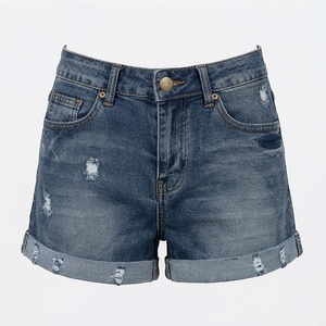 Best <b>Material</b> Women <b>Denim</b> Shorts High Waist Customized Color For Street Wear Summer Casual Trendy Fashion Bottoms Style - Product Image 1