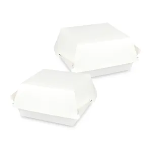 Premium Formed Burger Box White Greaseproof Paper Food Packaging for Fast-Food Restaurants and Takeaway Services