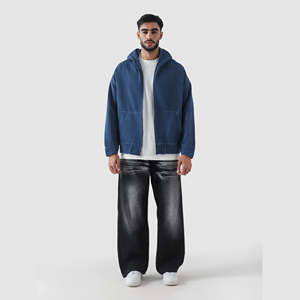 เสื้อฮู้ดดี้ฤดูหนาวสำหรับผู้ชายและผู้หญิง ผ้าฝ้ายฟลีซ 100% คุณภาพพรีเมียม ระบายอากาศได้ดี ทรงโอเวอร์ไซส์ แบบซิป ปักลาย พิมพ์ลายดิจิทัล สีตามสั่ง น้ำหนัก 430 กรัม - Product Image 2