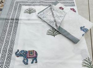 Ensemble de draps et de taies d'oreiller en coton imprimé à la main, literie florale indienne traditionnelle, textile artisanal, vente en gros - Product Image 2