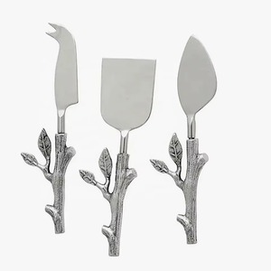 Juego de cuchillos para queso de acero inoxidable personalizables al por mayor con diseño de mango en forma de rama, herramientas duraderas para servir queso - Product Image 4
