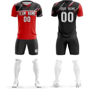 เสื้อผ้าฟุตบอลแบบปรับแต่งได้สำหรับผู้ใหญ่และเยาวชนเสื้อและกางเกงขาสั้นแบบเฉพาะพร้อมโลโก้หมายเลขทีม - Product Image 3