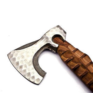 ขวานตัดไม้ Burraq Custom ขนาด 19 นิ้ว หัวแบบ Tomahawk ทำด้วยมือจากเหล็กกล้าไร้สนิมอุตสาหกรรม ด้ามไม้พะยูง ปลอกหนัง ใบมีดขนาด 4.5 นิ้ว - Product Image 3