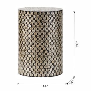 เก้าอี้ทรงกระบอก D14x20 รุ่น Capiz สีดำ/ทอง โต๊ะข้าง โต๊ะคอนโซล - Product Image 6