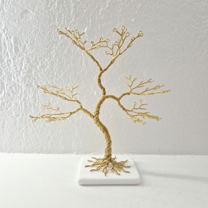 Wrought Tree Gold Finish Marble Base Jewelry Organizer For Home Decor And Accessory Organization Display Stand From India - Product Image 3