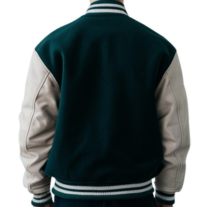 High Quality Custom Unisex Winter Varsity <b>Jacket</b> Embroidery Leather Sleeves <b>Fleece</b> <b>Lining</b> Slim Fit - Product Image 6