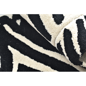 Tapis d'appoint en laine tufté à la main motif zèbre - Tapis fantaisie à motif animal pour chambre d'enfant et tapis de jeu amusant pour salle de jeux - Product Image 1