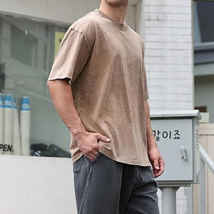 เสื้อยืดแขนสั้นผู้ชายทรงปกติสไตล์วินเทจผ้าฝ้าย 100% ทันสมัย - Product Image 2