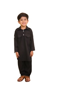 Conjunto de ropa de niño de 2 piezas étnico indio tradicional Pathani Kurta pijama Achkan Sherwani para festivales de boda 2 niños - Product Image 6