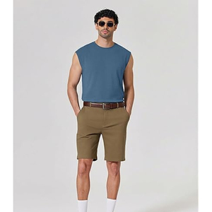 Men's Formal Knitted T-Shirt, Polyester Cotton Blend O-<b>Neck</b> Short Sleeve Tops, Anti-Pilling Breathable Tee - Product Image 6