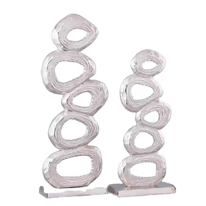 Modern Aluminum <b>Tree</b> Of Life Sculpture Silver Metal Leaf Figurine Handmade Home & Office Decoration Wholesale Gilde Accent Piece - Product Image 2