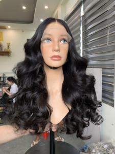 Perruque de cheveux humains vietnamiens avec fermeture de dentelle de vague de courte longueur matière première modèle de corps de cheveux vierges Remy vendeur naturel - Product Image 3