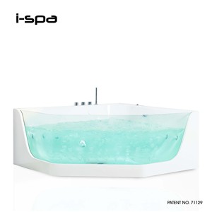 Bañera de Acrílico Moderna I-Spa Lagoon 01 con Función de Masaje Combinado, Diseño Independiente en Forma de Diamante, Montaje en Sobre, para 1 Persona - Product Image 5