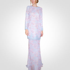 ชุดเดรสผ้าชีฟองลูกไม้ฝรั่งเศสแบบตัดเย็บสำหรับผู้หญิงมุสลิมมาเลเซีย บาจู คูรุง ซิโป โมเดิร์น สำหรับเทศกาลอีด ขายส่ง แบบเรียบง่าย ทรงตรง - Product Image 2