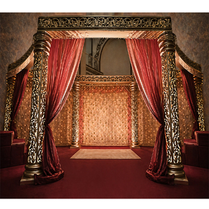 Mandap Tradicional Hindú Dorado Jali para Bodas, Decoración de Mandap de Fibra para Bodas, Último Modelo de Mandap para Eventos en Venta - Product Image 1
