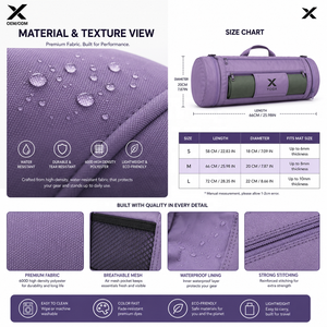 Sac de transport pour tapis de yoga personnalisé OEM, imperméable, pour fitness, gym, pilates, avec sangle réglable et plusieurs poches de rangement - Product Image 6
