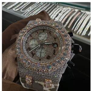 Reloj de Pulsera de Lujo para Hombre, Estilo Hip Hop, con Diamantes Cultivados en Laboratorio, Plateado y Dorado, Redondo, de Cuarzo, de Alta Calidad - Product Image 6